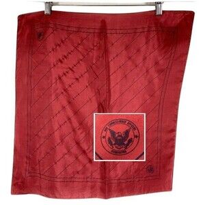 Non Commissioned Officer NCO Silk Scarf Burgundy Navy Blue Stripes Military